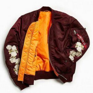 Alpha Industries Rose Sleeve Bomber Jacket